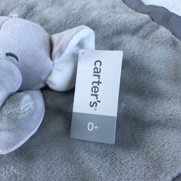 Carters Gray Elephant Security Blanket Lovey Satin Trim NWT - Picture 3 of 4